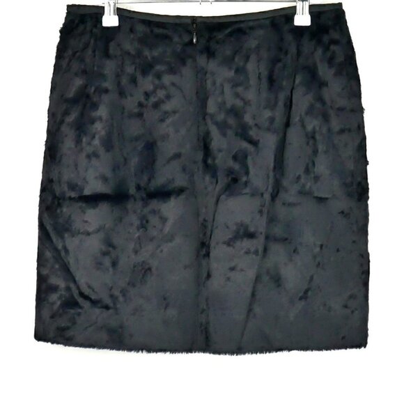 NWOT Tahari Fuzzy Velvet Black Mini Skirt 12 - Picture 2 of 3